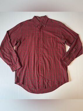 Brooks Brothers 346 Red Green Plaid Shirt Men's Size Small Button Down Holiday